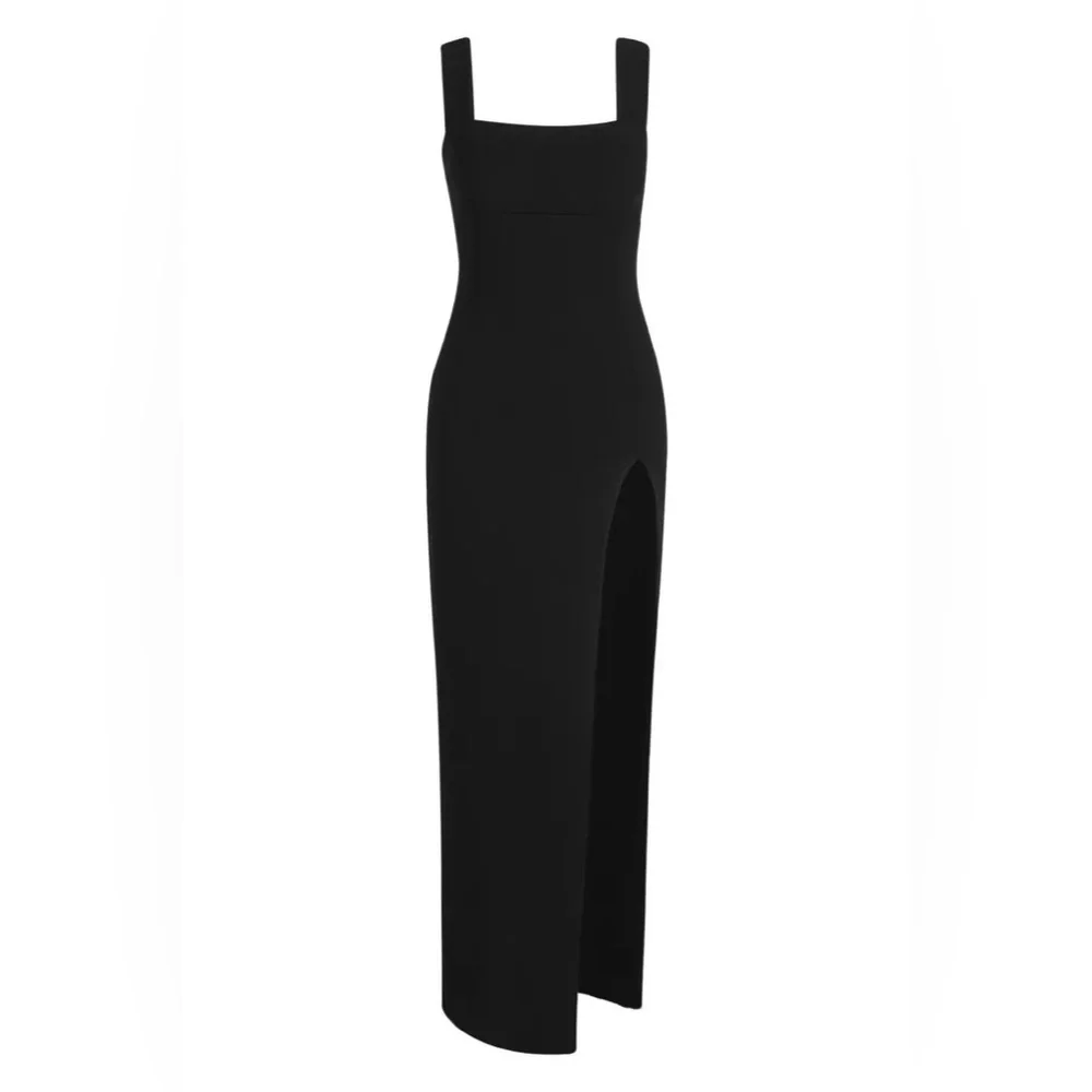 PETITE SQUARE NECK SPLIT MAXI DRESS - Picture 2 of 2
